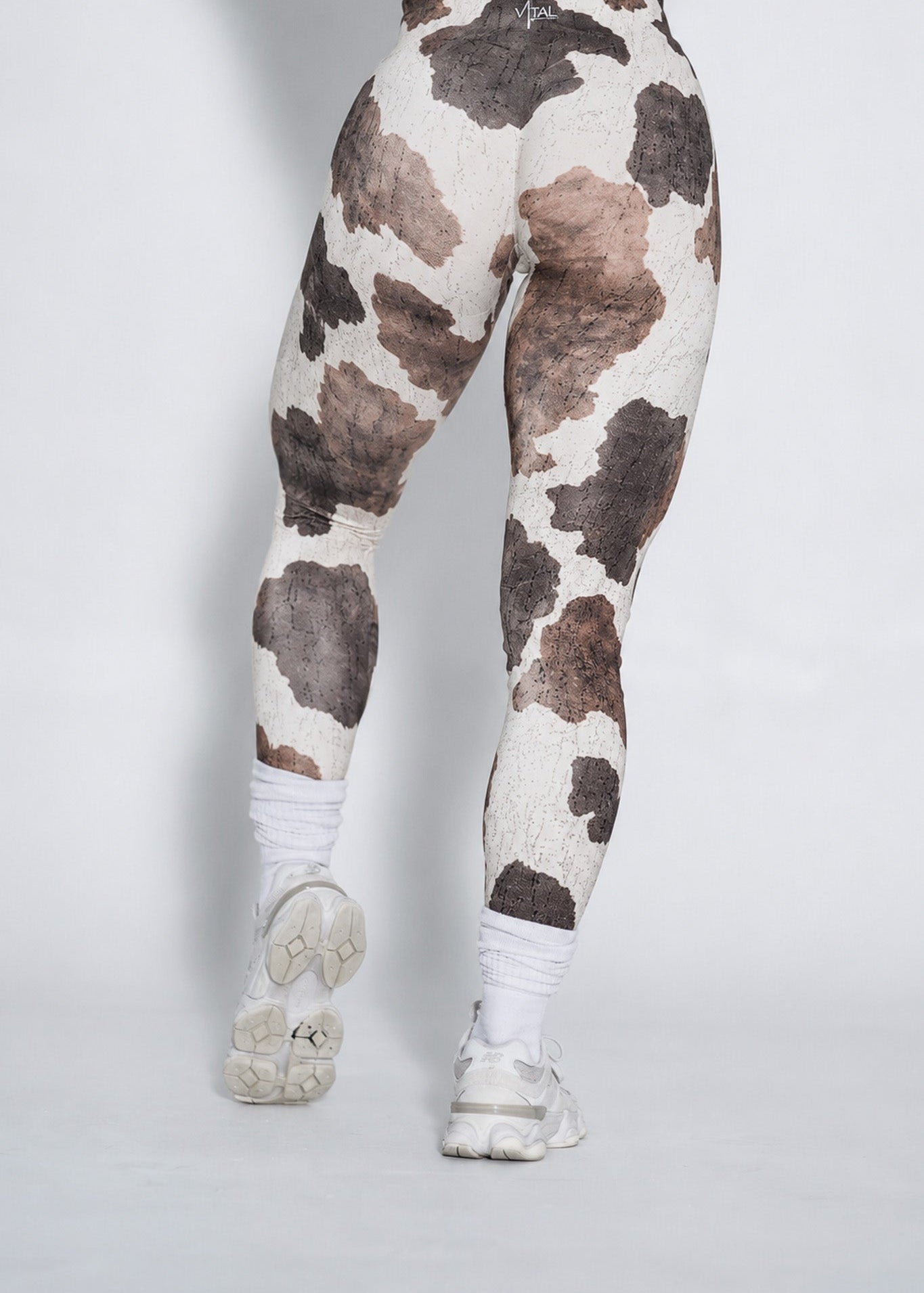 Pinnacle Scrunch Butt Legging - Rustic Cow Print - VITAL APPAREL