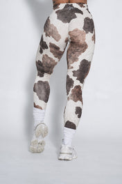 Pinnacle Scrunch Butt Legging - Rustic Cow Print - VITAL APPAREL