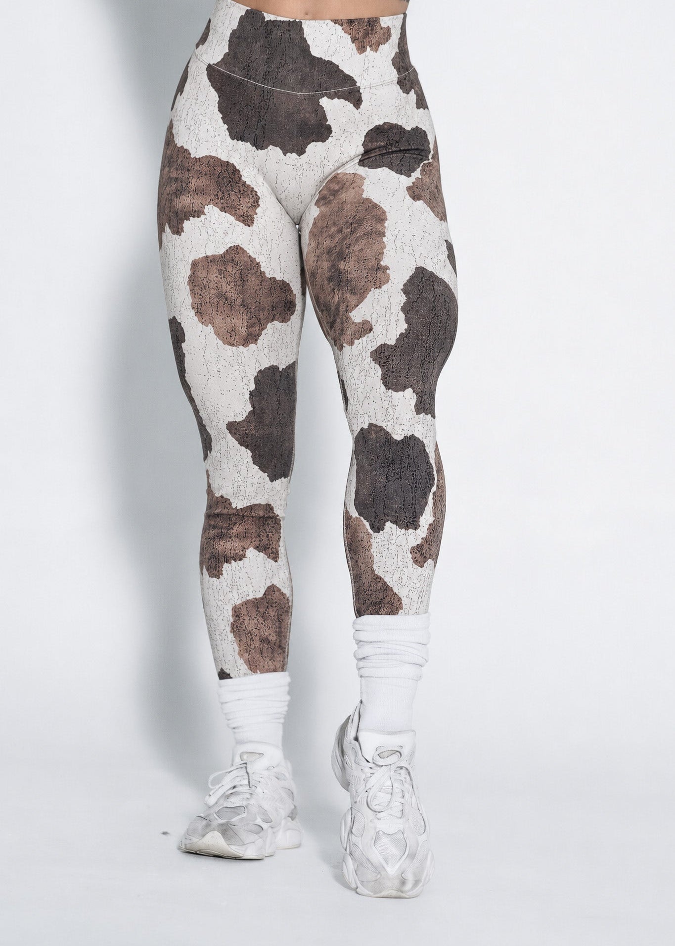 Pinnacle Scrunch Butt Legging - Rustic Cow Print - VITAL APPAREL