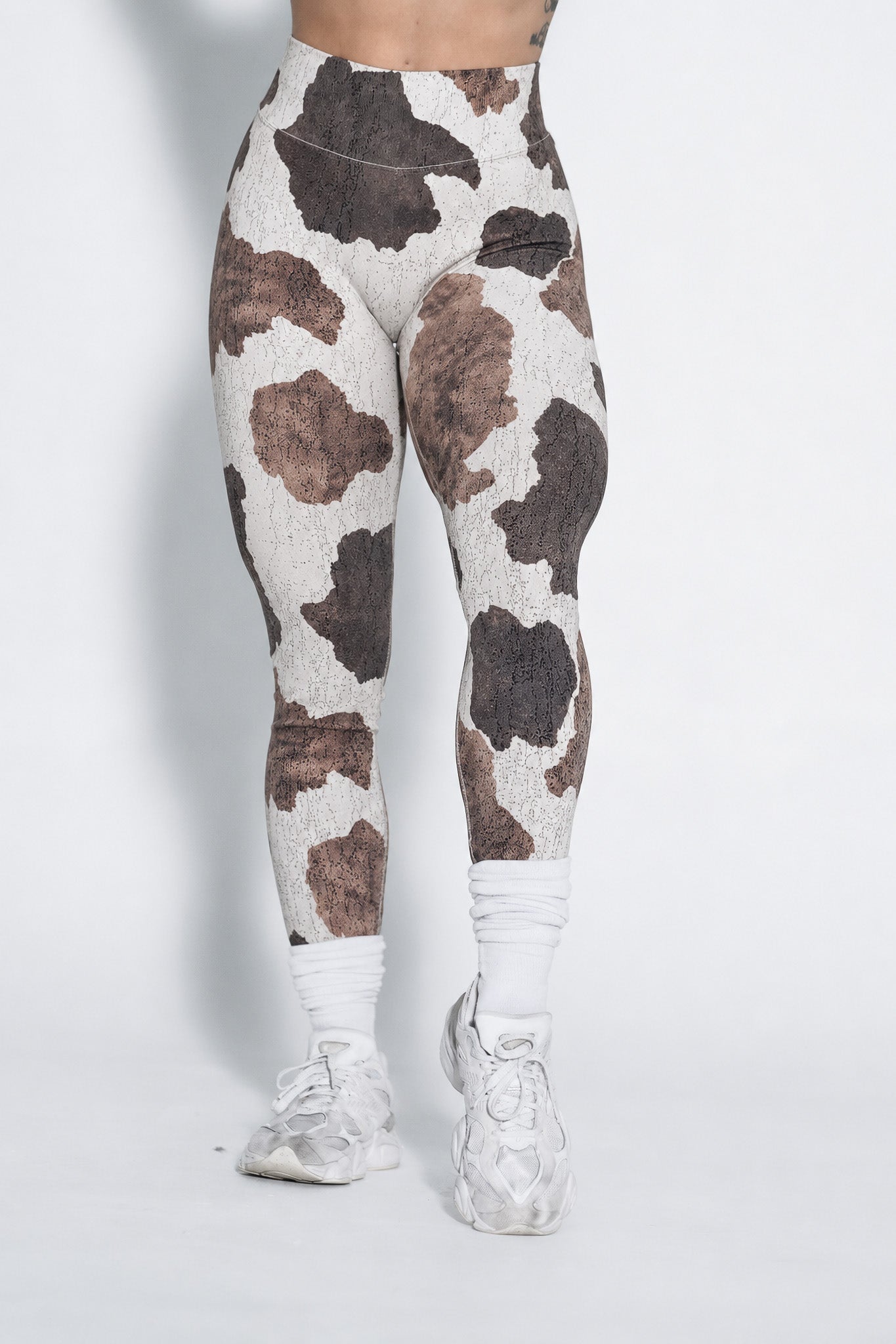 Pinnacle Scrunch Butt Legging - Rustic Cow Print - VITAL APPAREL