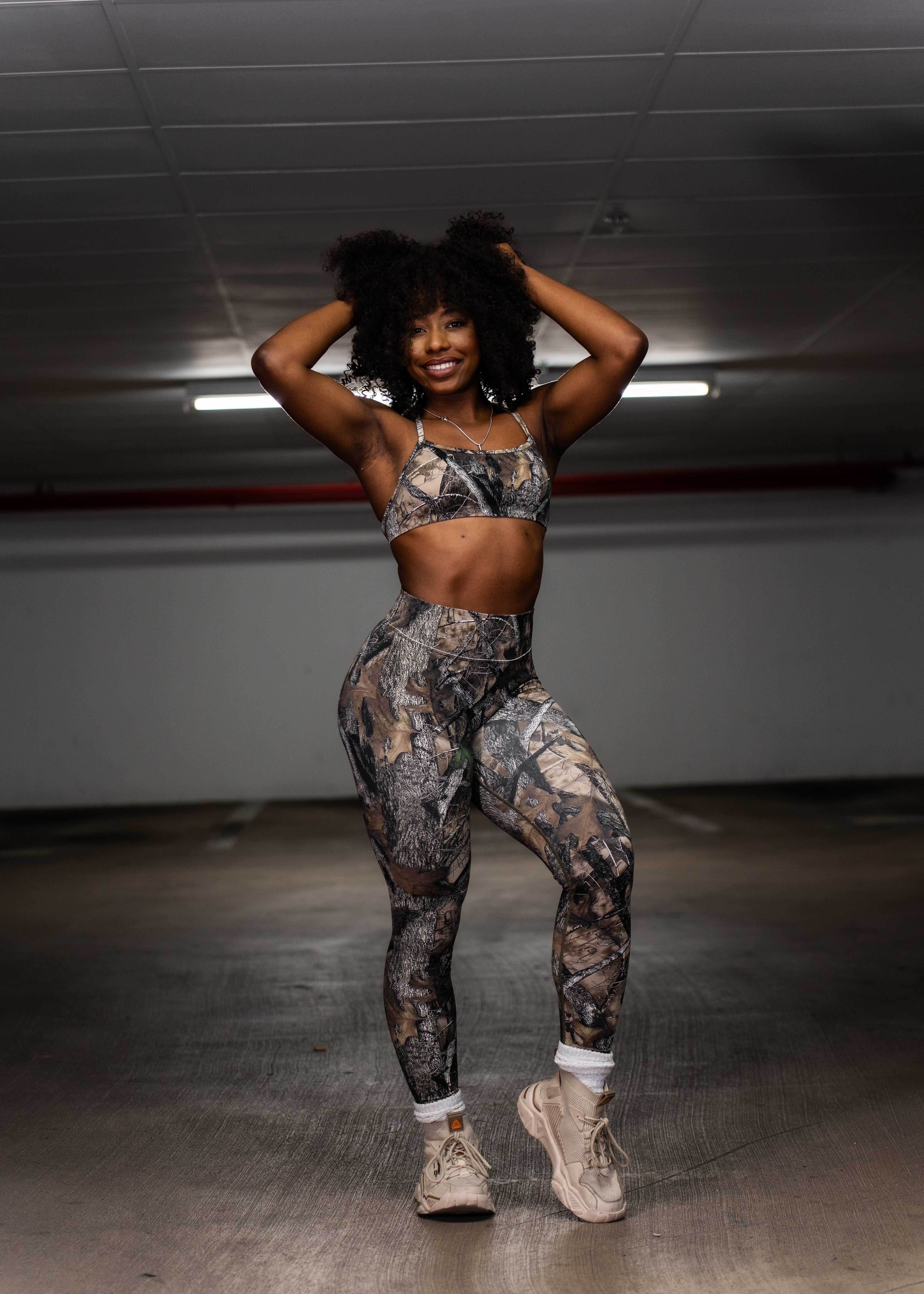 Pinnacle Scrunch Butt Legging - Woodland Camo - VITAL APPAREL