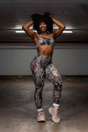 Pinnacle Scrunch Butt Legging - Woodland Camo - VITAL APPAREL