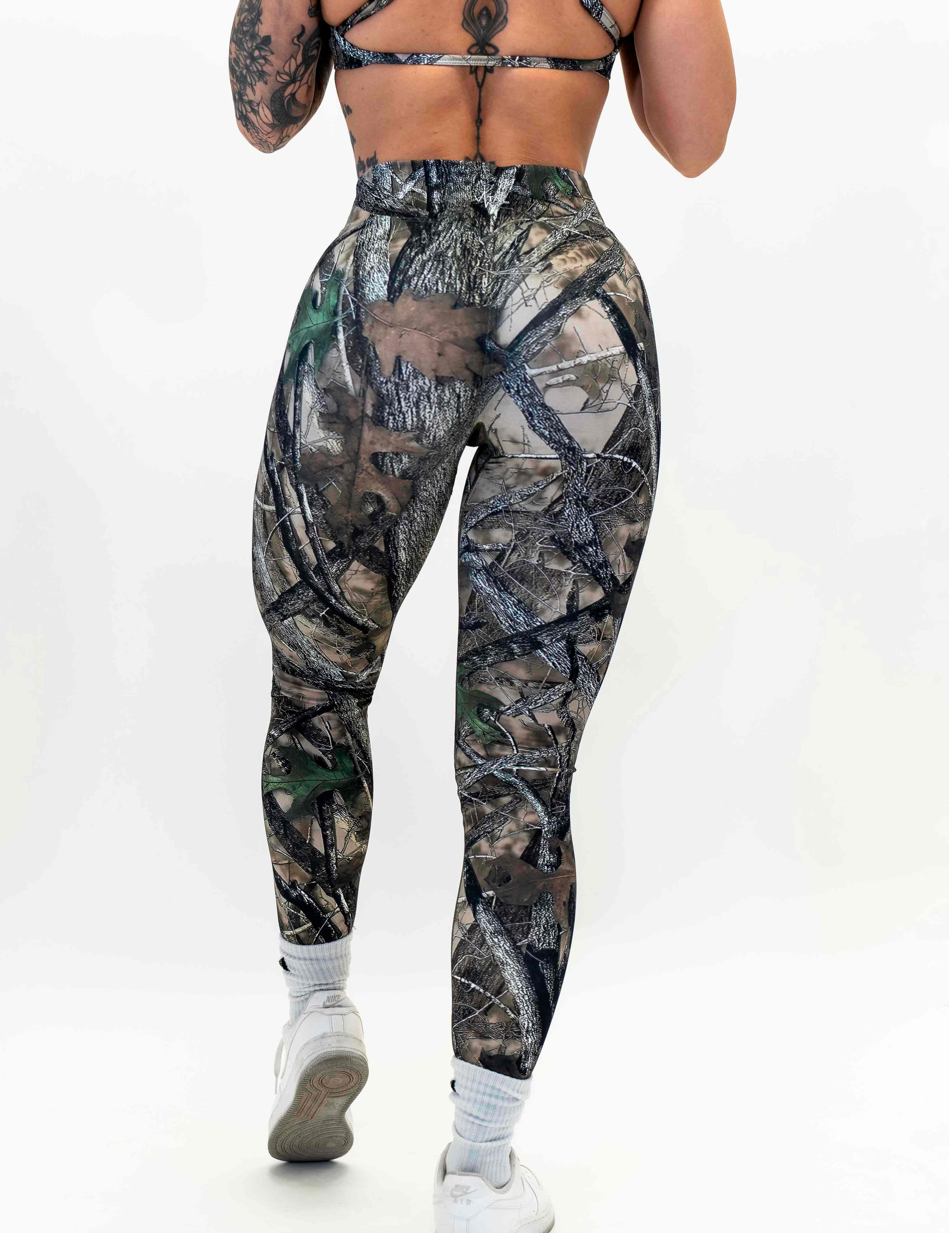 Pinnacle Scrunch Butt Legging - Woodland Camo - VITAL APPAREL