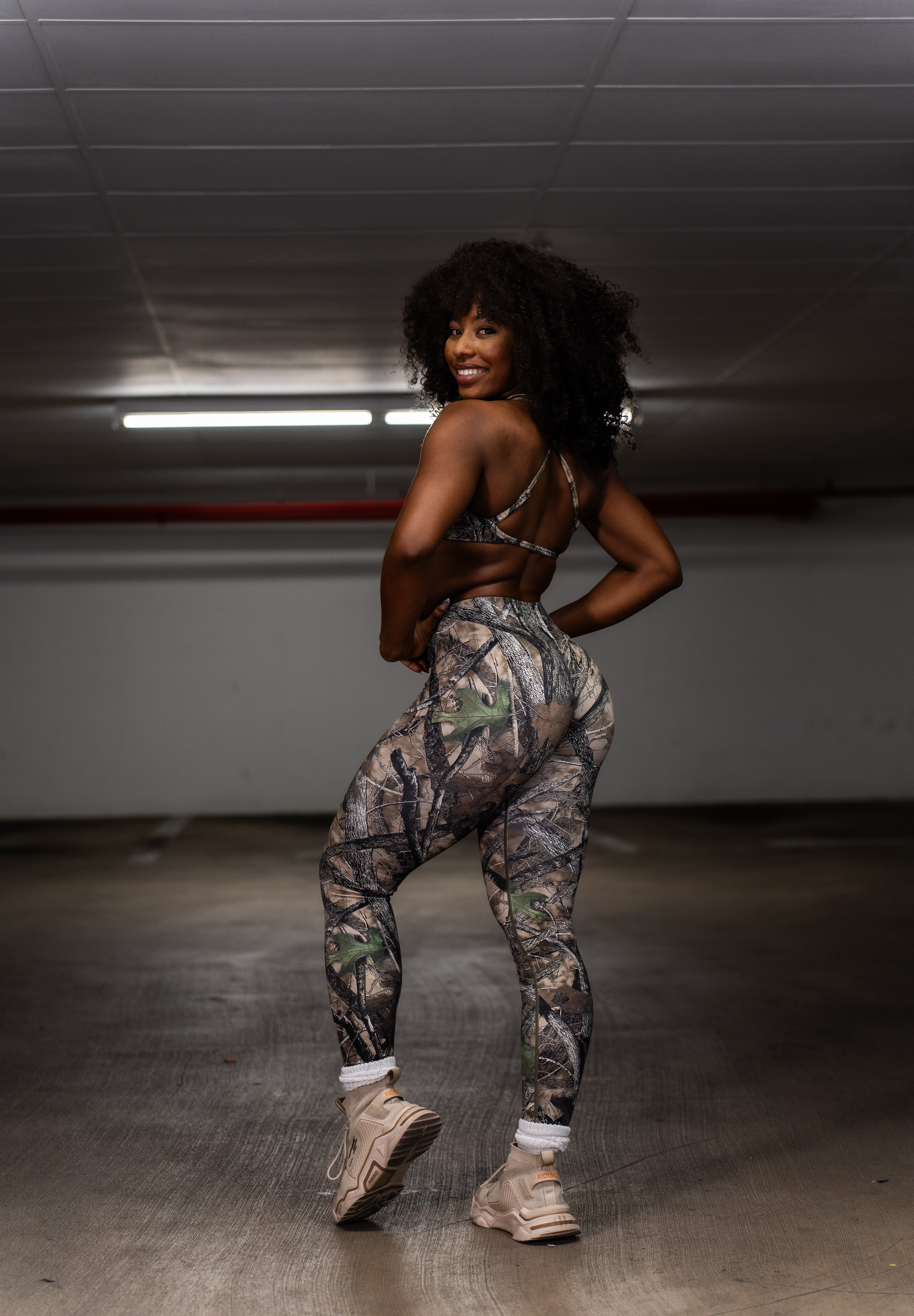 Pinnacle Scrunch Butt Legging - Woodland Camo - VITAL APPAREL