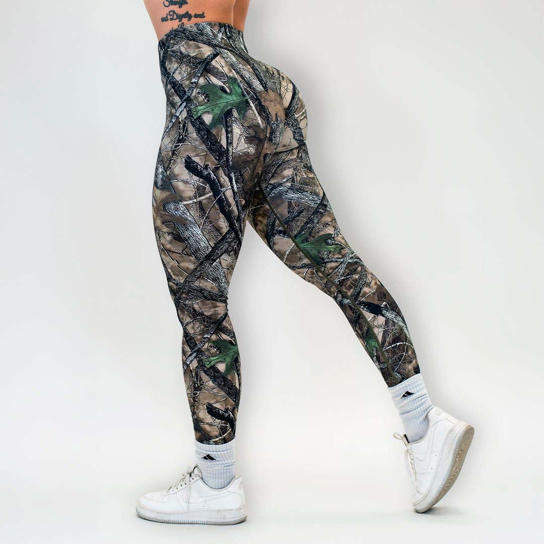 Pinnacle Scrunch Butt Legging - Woodland Camo - VITAL APPAREL