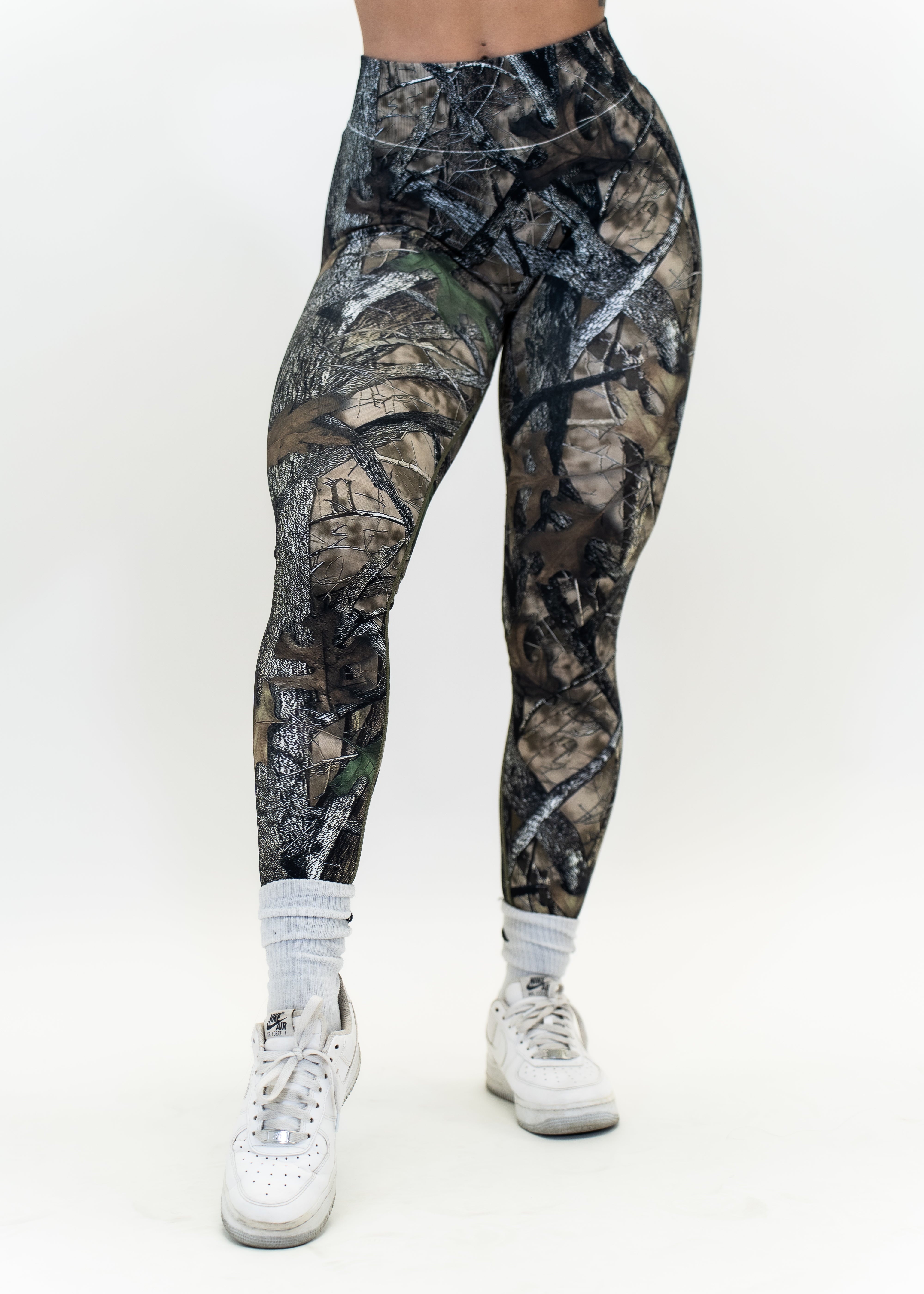 Pinnacle Scrunch Butt Legging - Woodland Camo - VITAL APPAREL