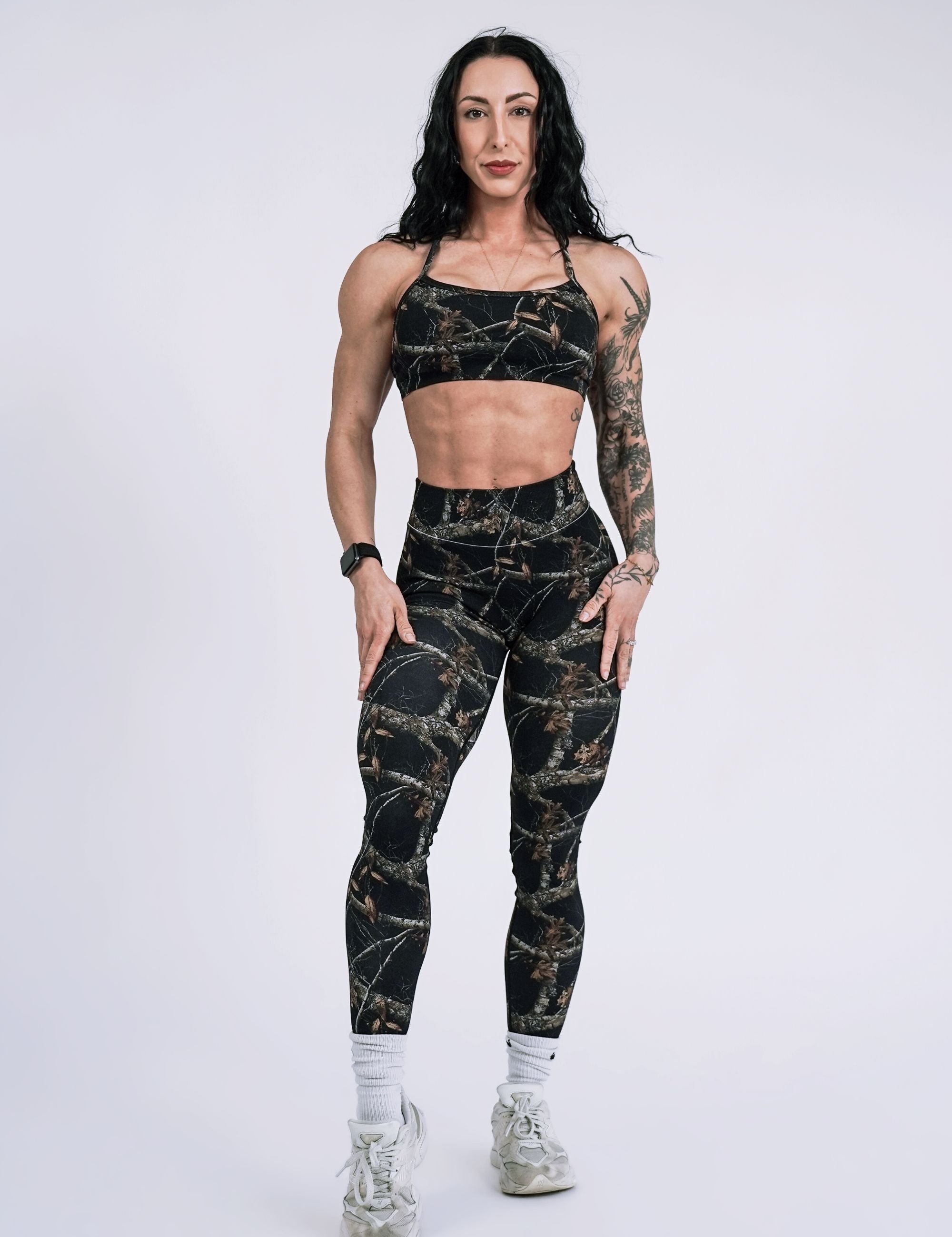 Pinnacle Scrunch Butt Legging - Woodland Camo Black - VITAL APPAREL