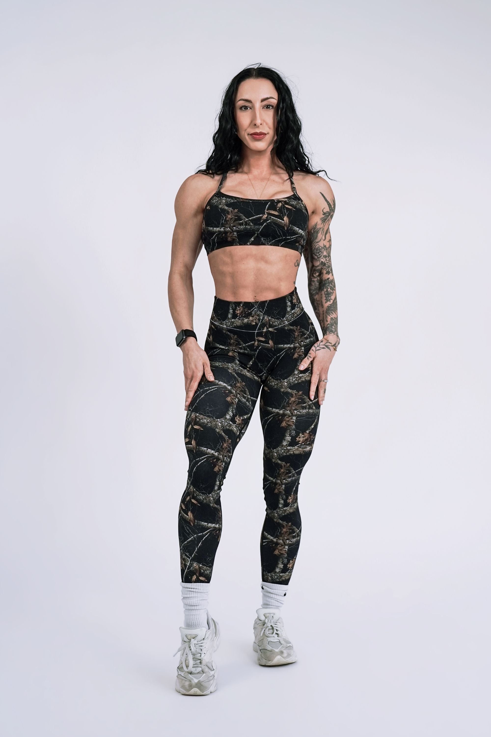Pinnacle Scrunch Butt Legging - Woodland Camo Black - VITAL APPAREL