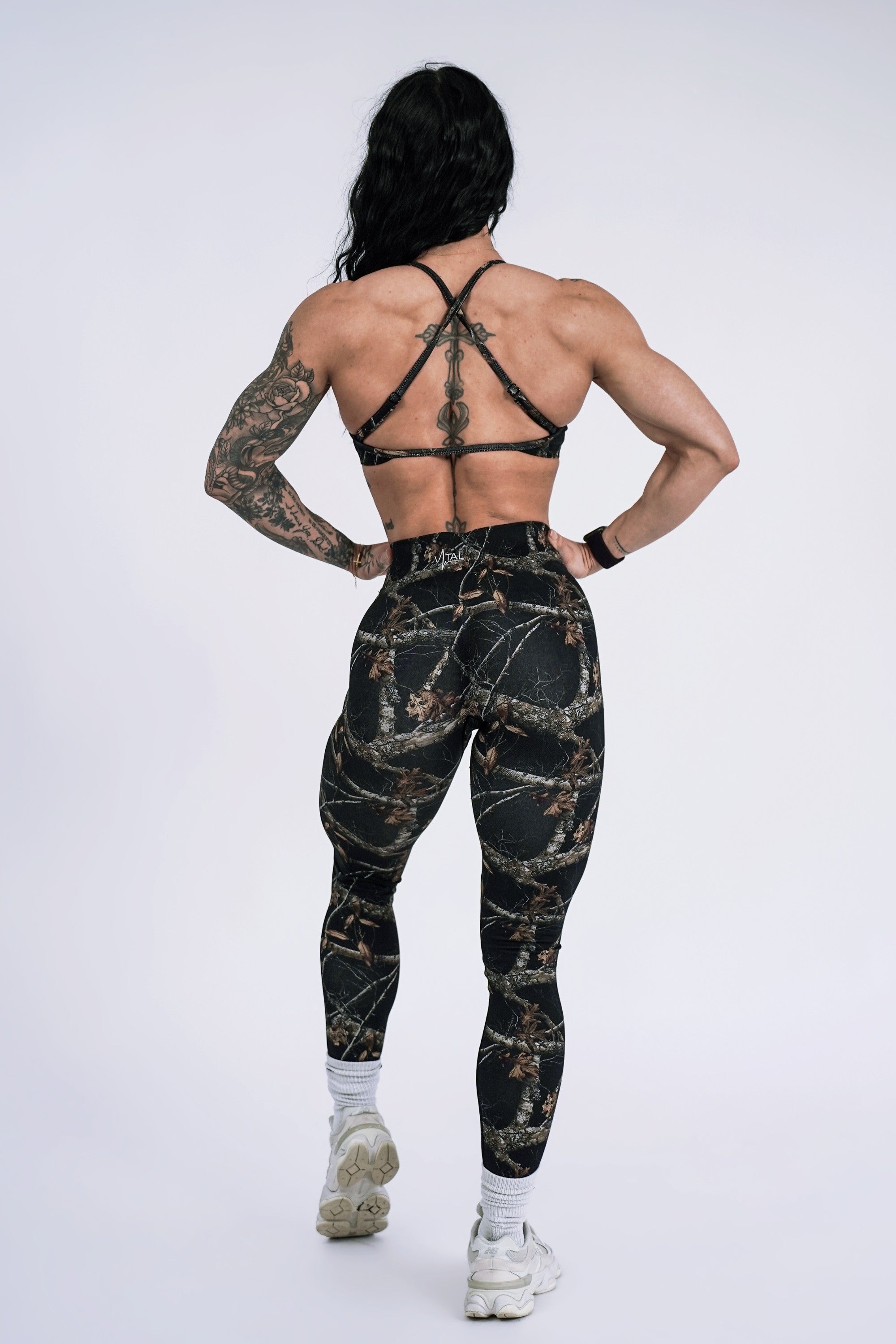 Pinnacle Scrunch Butt Legging - Woodland Camo Black - VITAL APPAREL