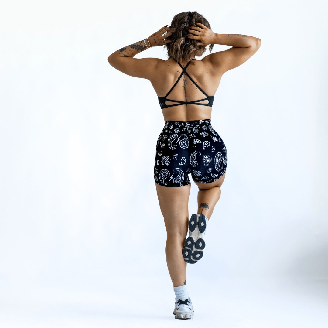 Pinnacle Scrunch Butt Short - Black/White Paisley DROPPING 10/11 - VITAL APPAREL