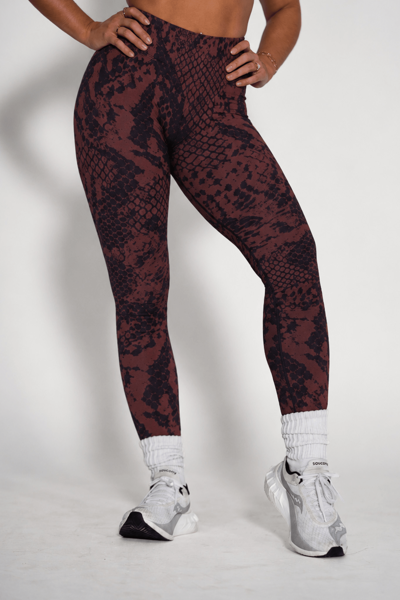 Pinnacle Seamless Scrunch Butt Legging - Mocha Snake Skin - VITAL APPAREL