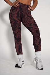 Pinnacle Seamless Scrunch Butt Legging - Mocha Snake Skin - VITAL APPAREL