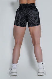 Pinnacle Seamless Scrunch Butt Shorts 4" - Black Snake Skin - VITAL APPAREL