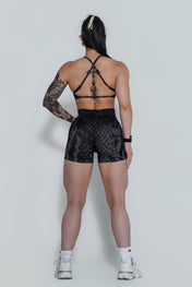 Pinnacle Seamless Scrunch Butt Shorts 4" - Black Snake Skin - VITAL APPAREL