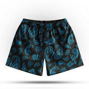 Prevail Mesh Shorts - Black/Blue Paisley - VITAL APPAREL