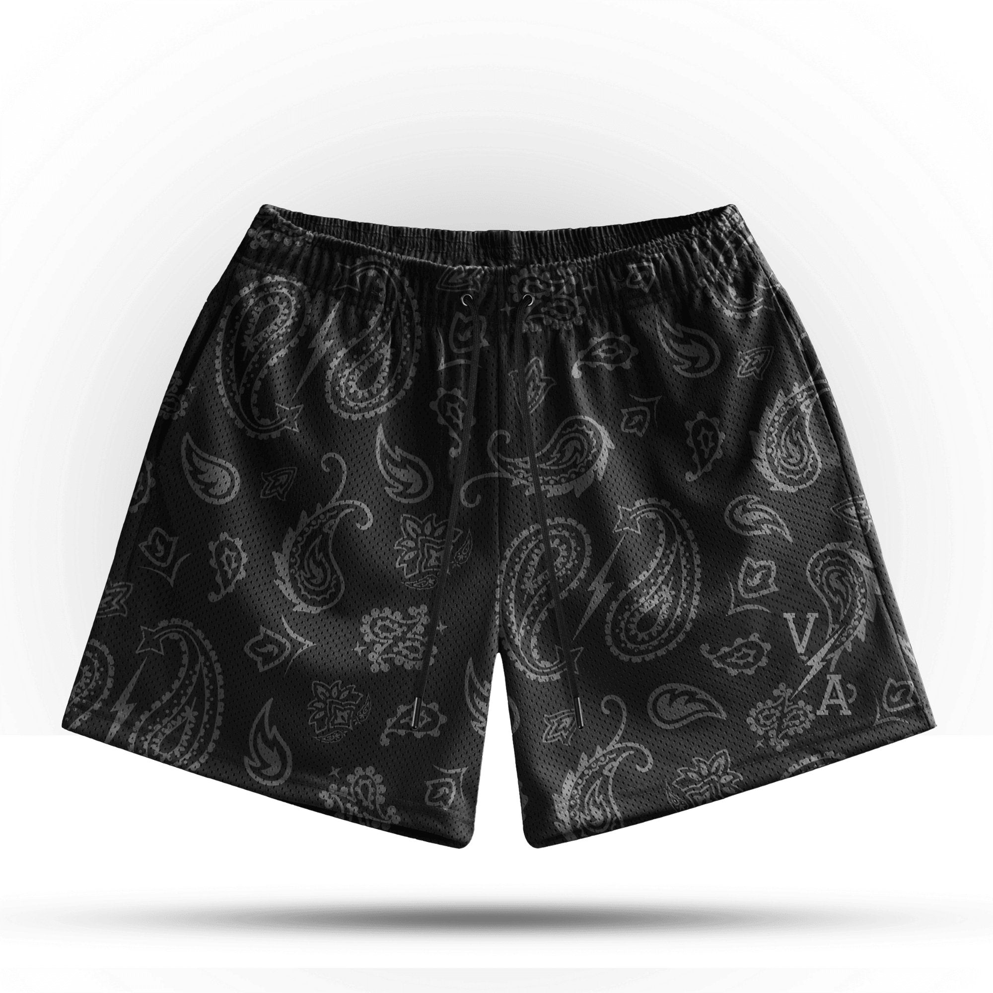 Prevail Mesh Shorts - Blackout Paisley - VITAL APPAREL