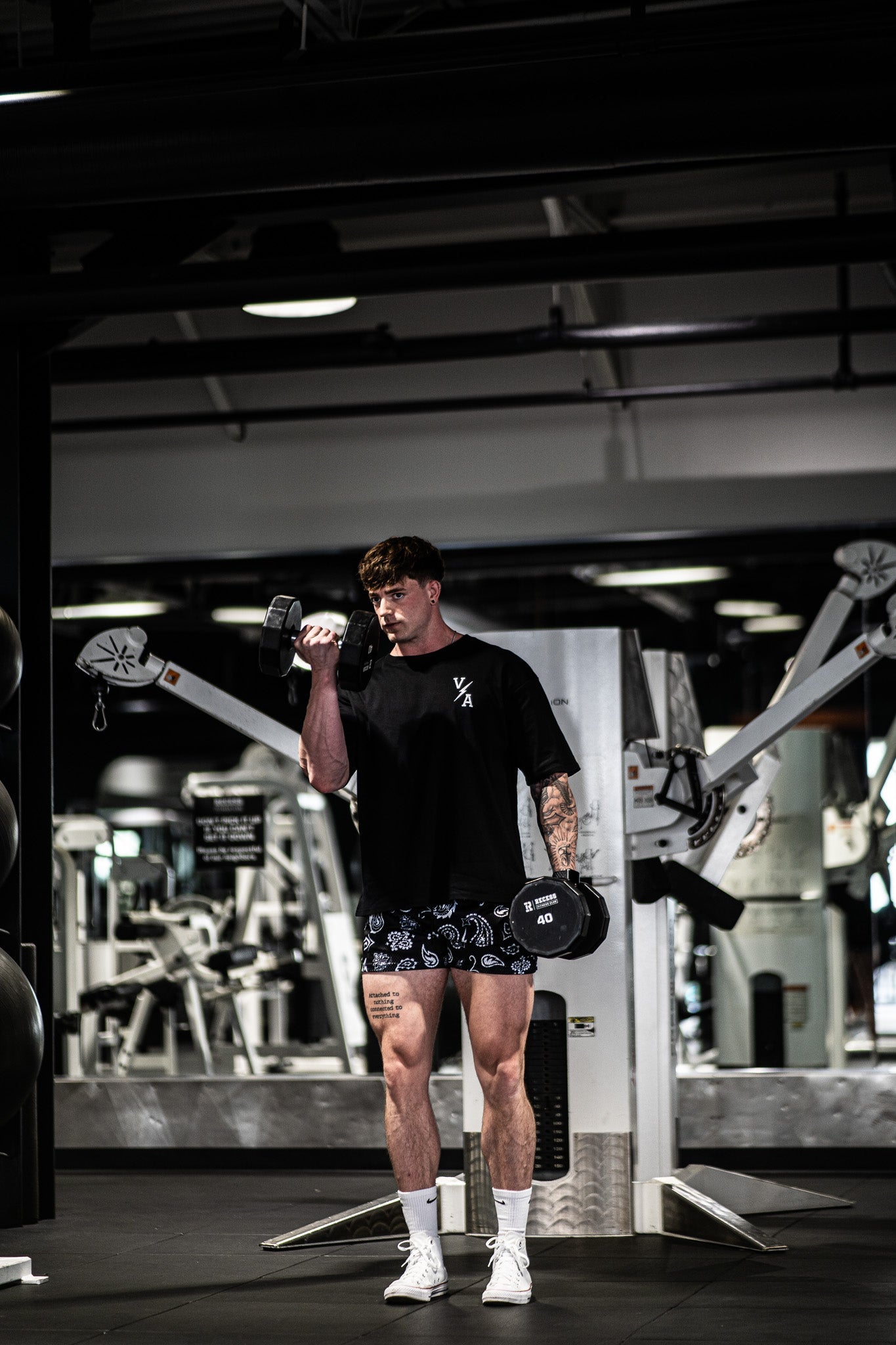 Prevail Mesh Shorts - Unisex Black/White Paisley - VITAL APPAREL