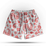 Prevail Mesh Shorts - Unisex White/Red Paisley