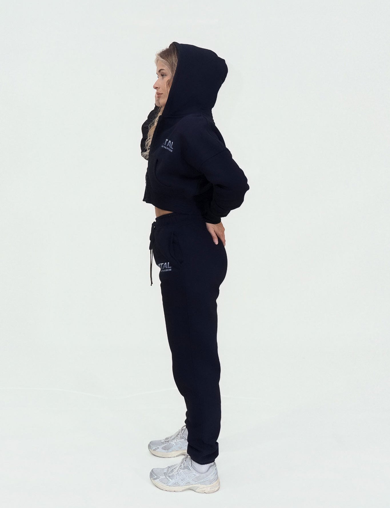 Relentless Crop Zip Hoodie - STS Black - VITAL APPAREL