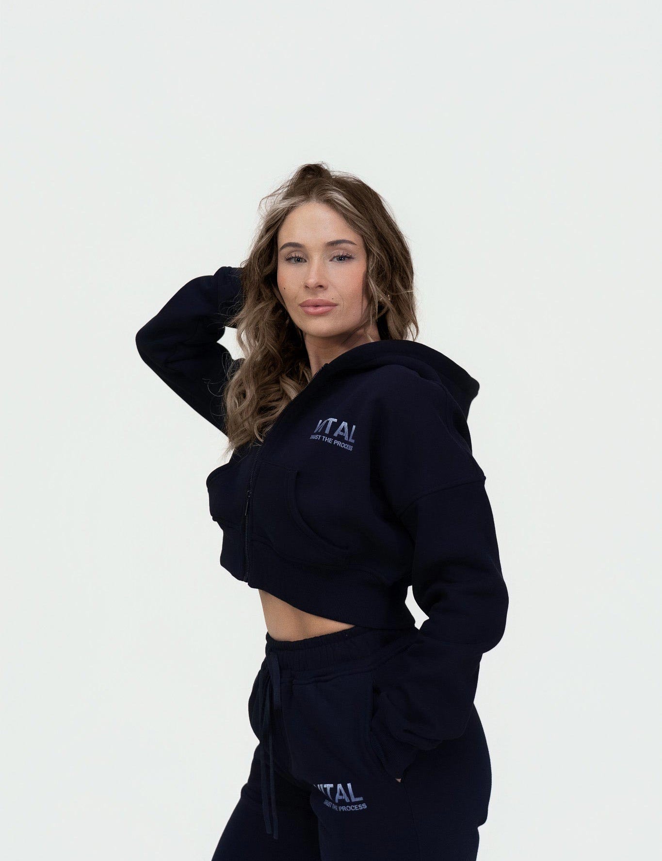 Relentless Crop Zip Hoodie - STS Black - VITAL APPAREL