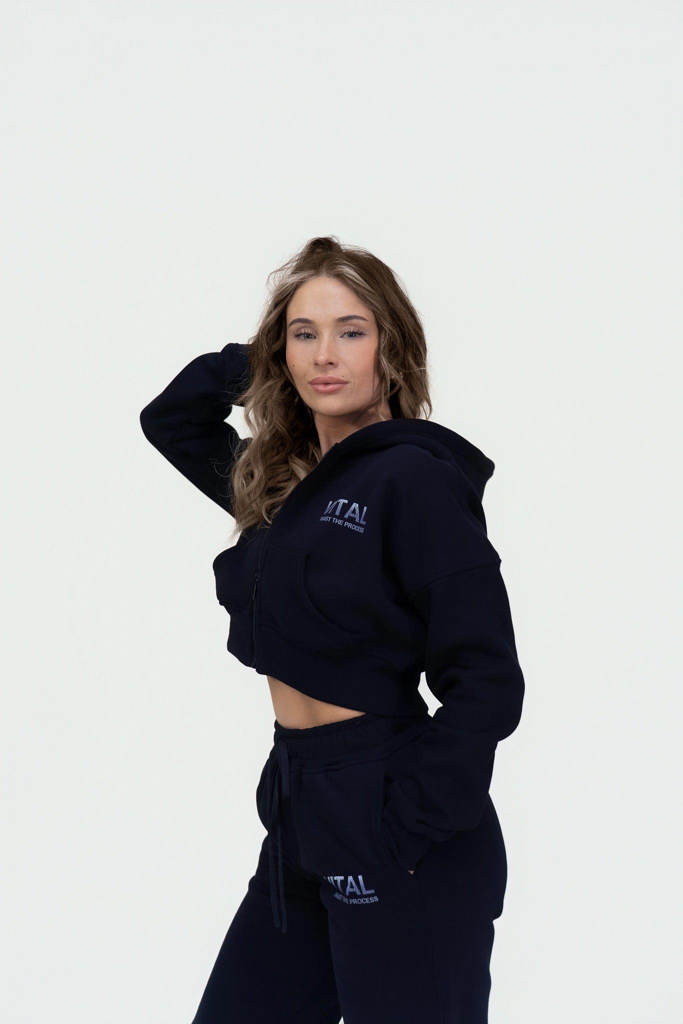 Relentless Crop Zip Hoodie - STS Black - VITAL APPAREL