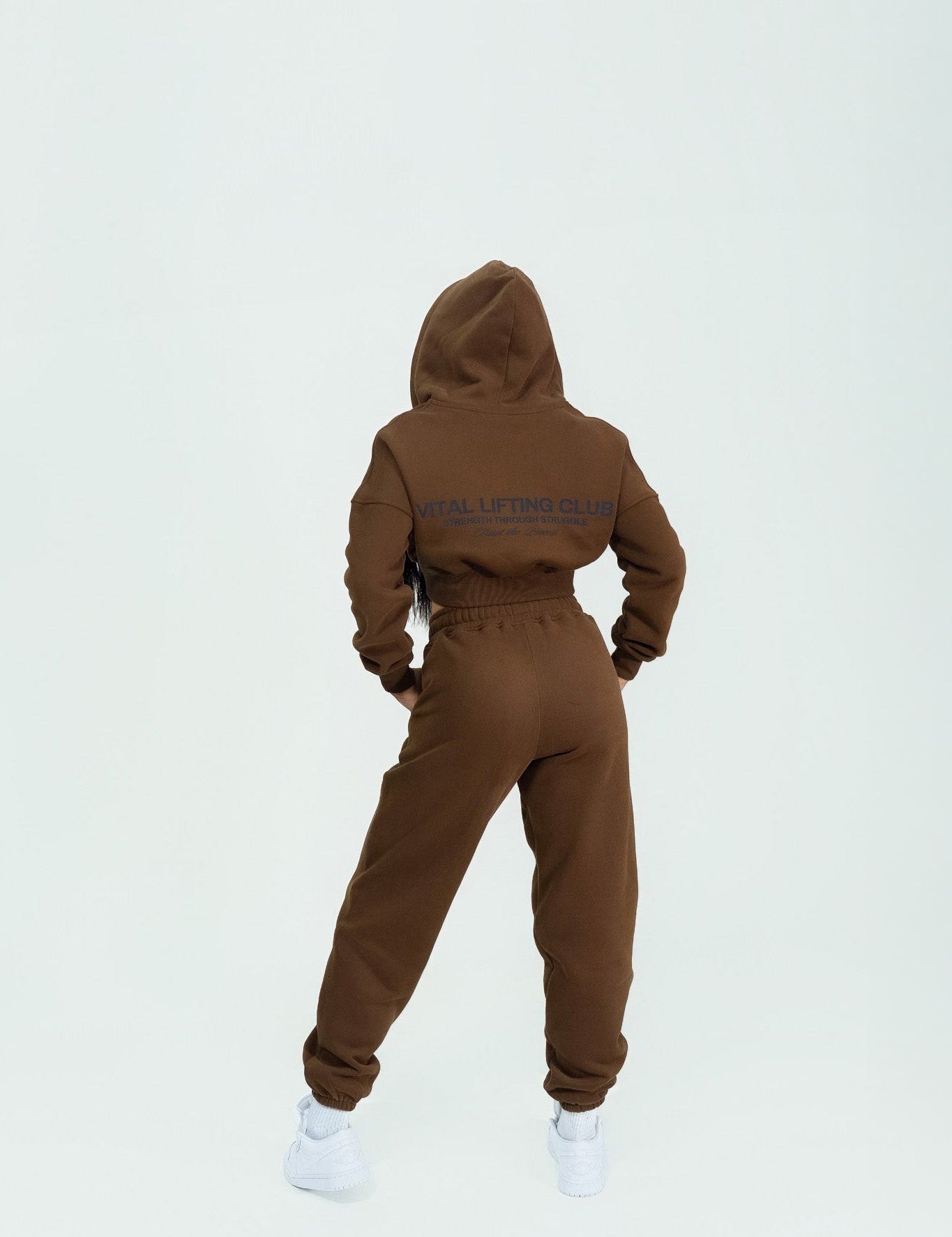 Relentless Crop Zip Hoodie - STS Mocha - VITAL APPAREL