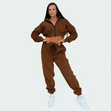 Relentless Crop Zip Hoodie - STS Mocha