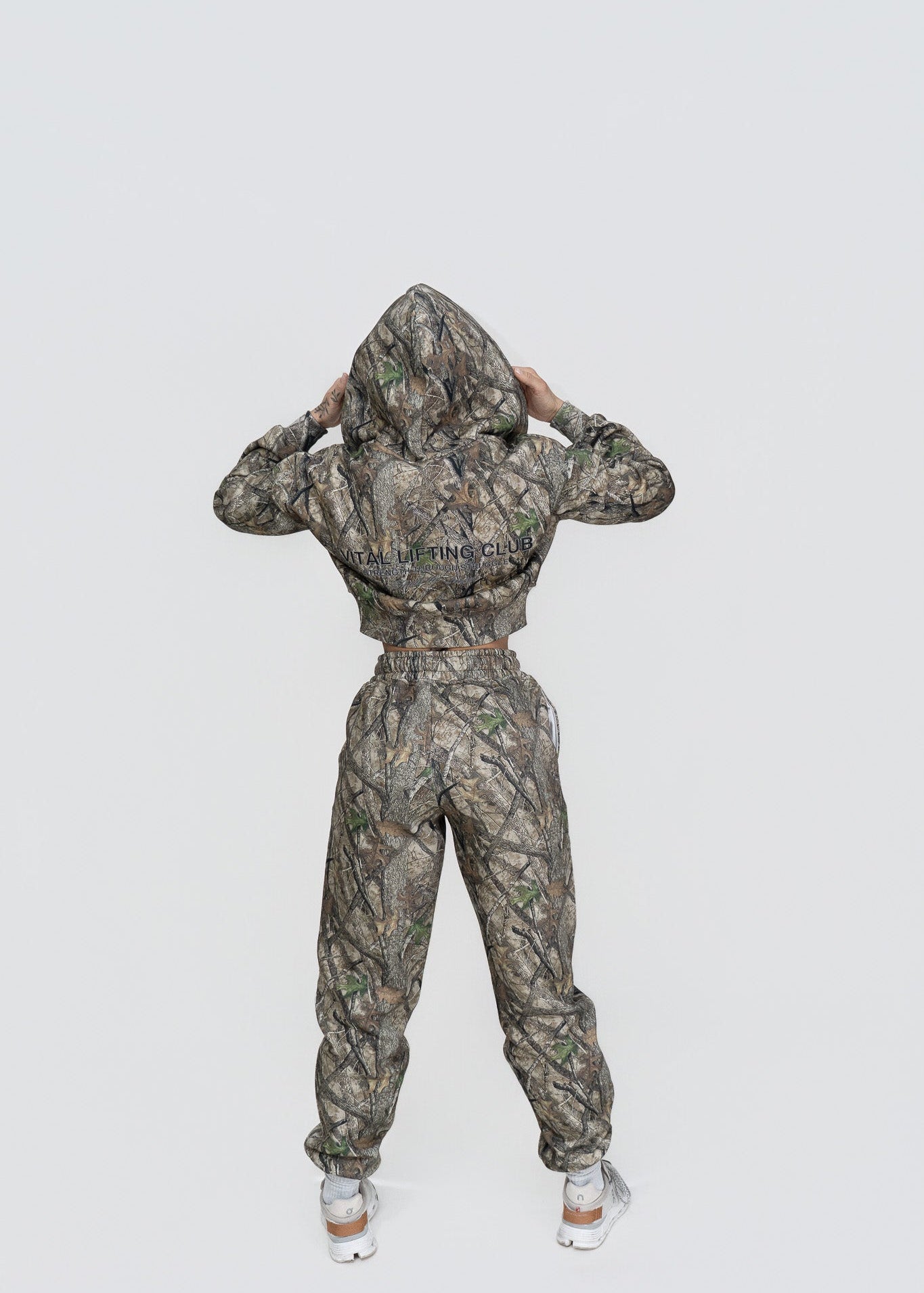 Relentless Crop Zip Hoodie - STS Woodland Camo - VITAL APPAREL