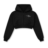 Relentless Crop Zip Hoodie - VA Script Black