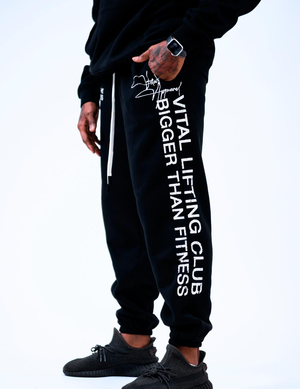 Relentless Heavyweight Sweatpants Unisex - Grunge BTF Black - VITAL APPAREL