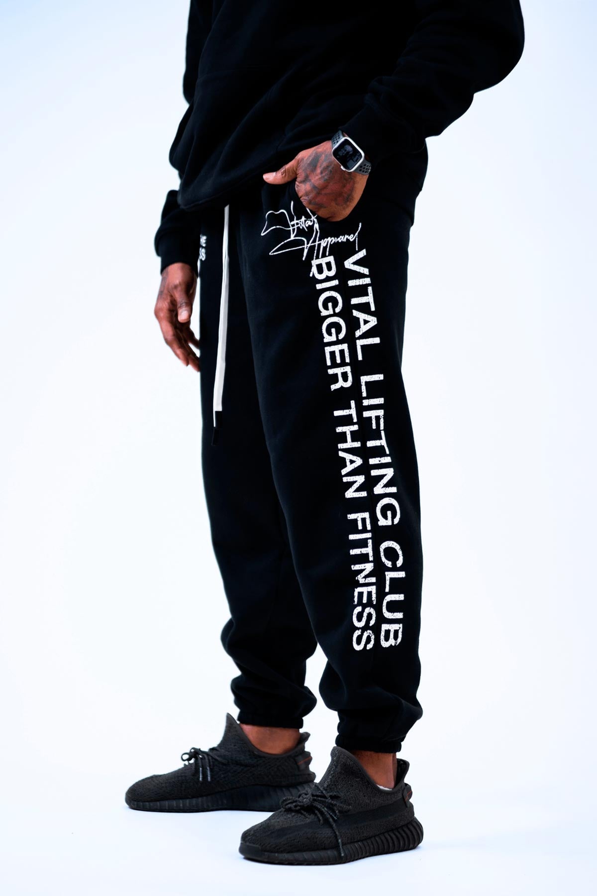 Relentless Heavyweight Sweatpants Unisex - Grunge BTF Black - VITAL APPAREL