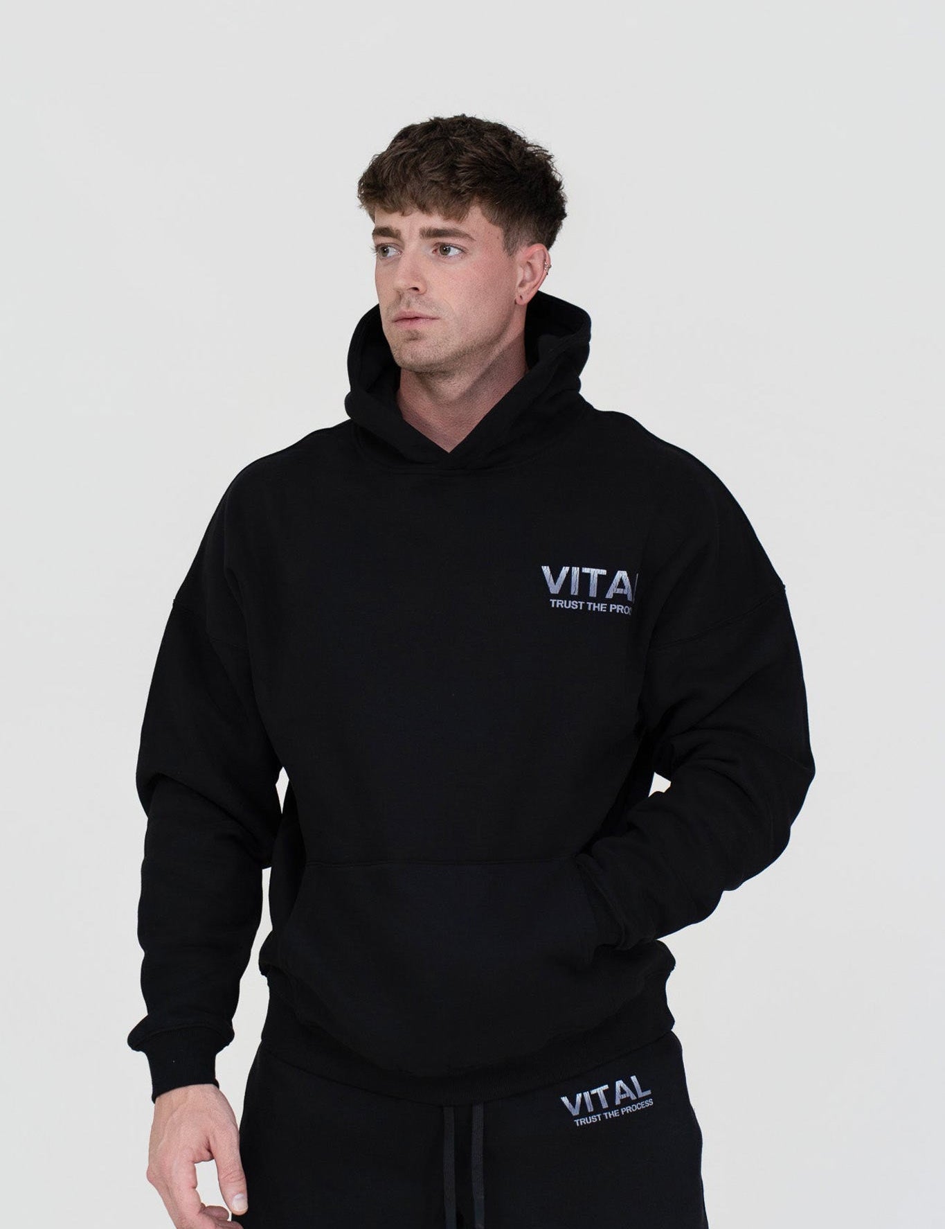 Relentless Oversized Heavyweight Hoodie - STS Black - VITAL APPAREL