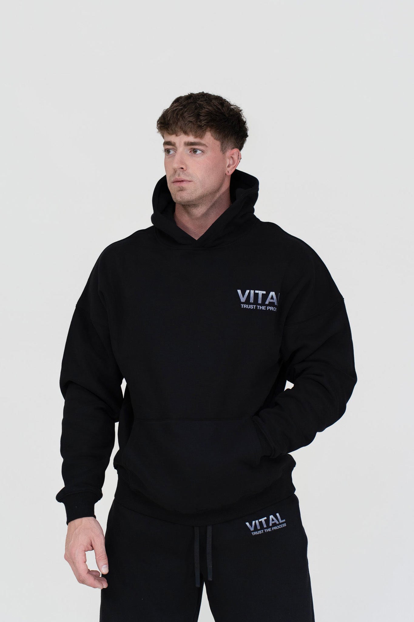 Relentless Oversized Heavyweight Hoodie - STS Black - VITAL APPAREL