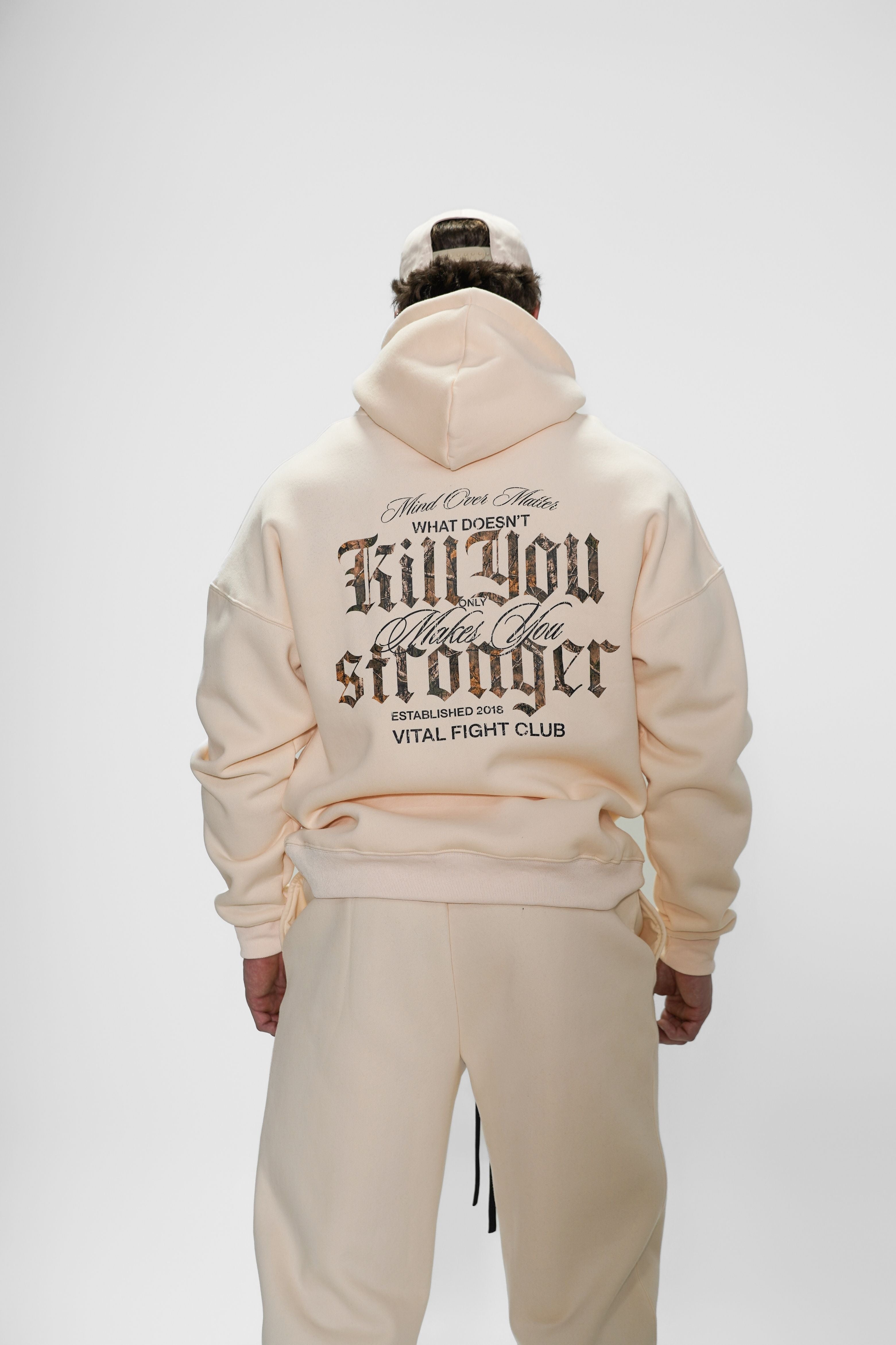 Relentless Oversized Heavyweight Hoodie - What Doesn't Kill You Cream/Camo - VITAL APPAREL
