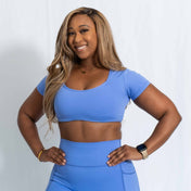 Resilient Fitted Short Sleeve Crop - Boss Blue - VITAL APPAREL