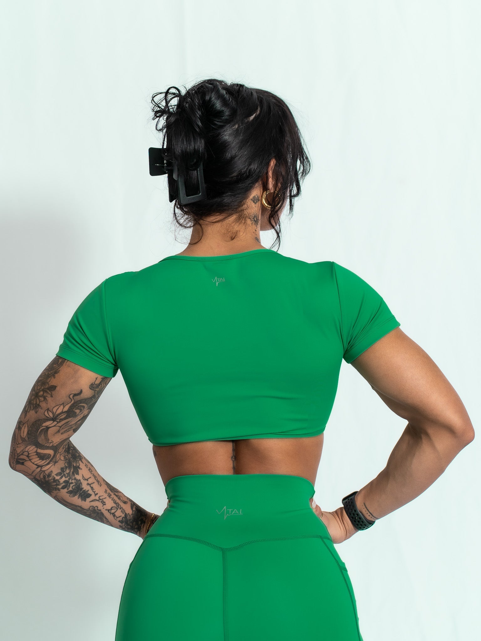 Resilient Fitted Short Sleeve Crop - Jade - VITAL APPAREL