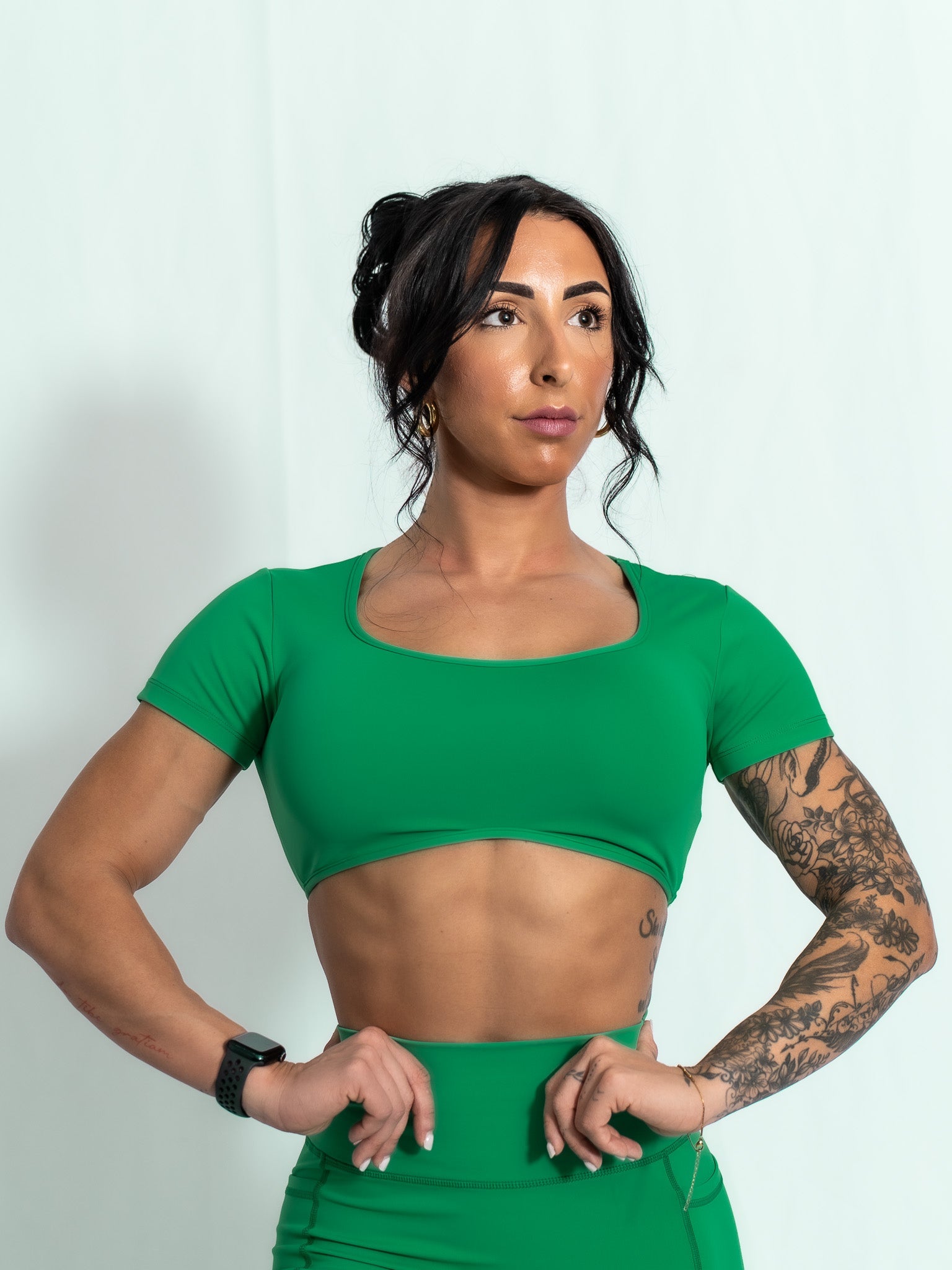 Resilient Fitted Short Sleeve Crop - Jade - VITAL APPAREL