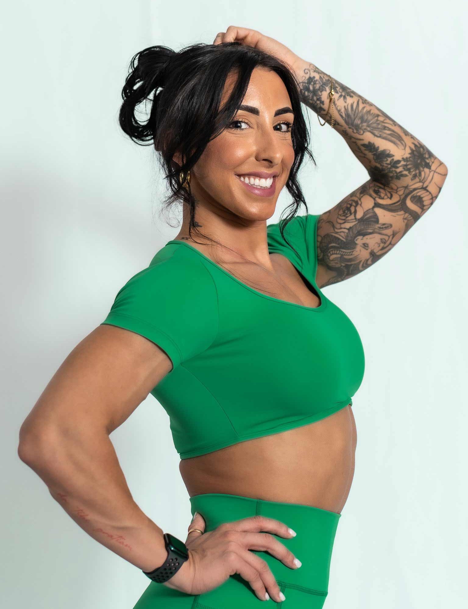 Resilient Fitted Short Sleeve Crop - Jade - VITAL APPAREL