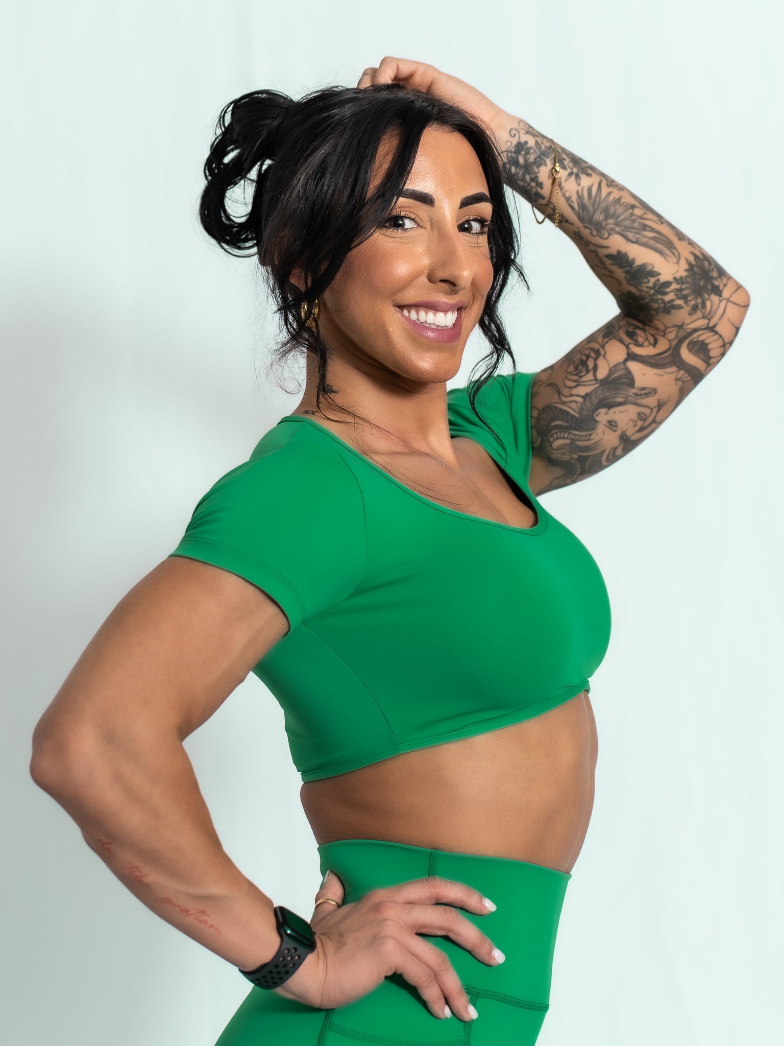 Resilient Fitted Short Sleeve Crop - Jade - VITAL APPAREL