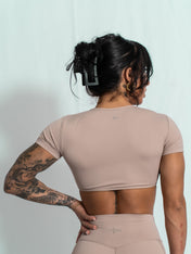 Resilient Fitted Short Sleeve Crop - Onyx Clay - VITAL APPAREL