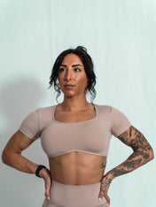 Resilient Fitted Short Sleeve Crop - Onyx Clay - VITAL APPAREL