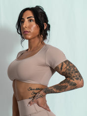 Resilient Fitted Short Sleeve Crop - Onyx Clay - VITAL APPAREL