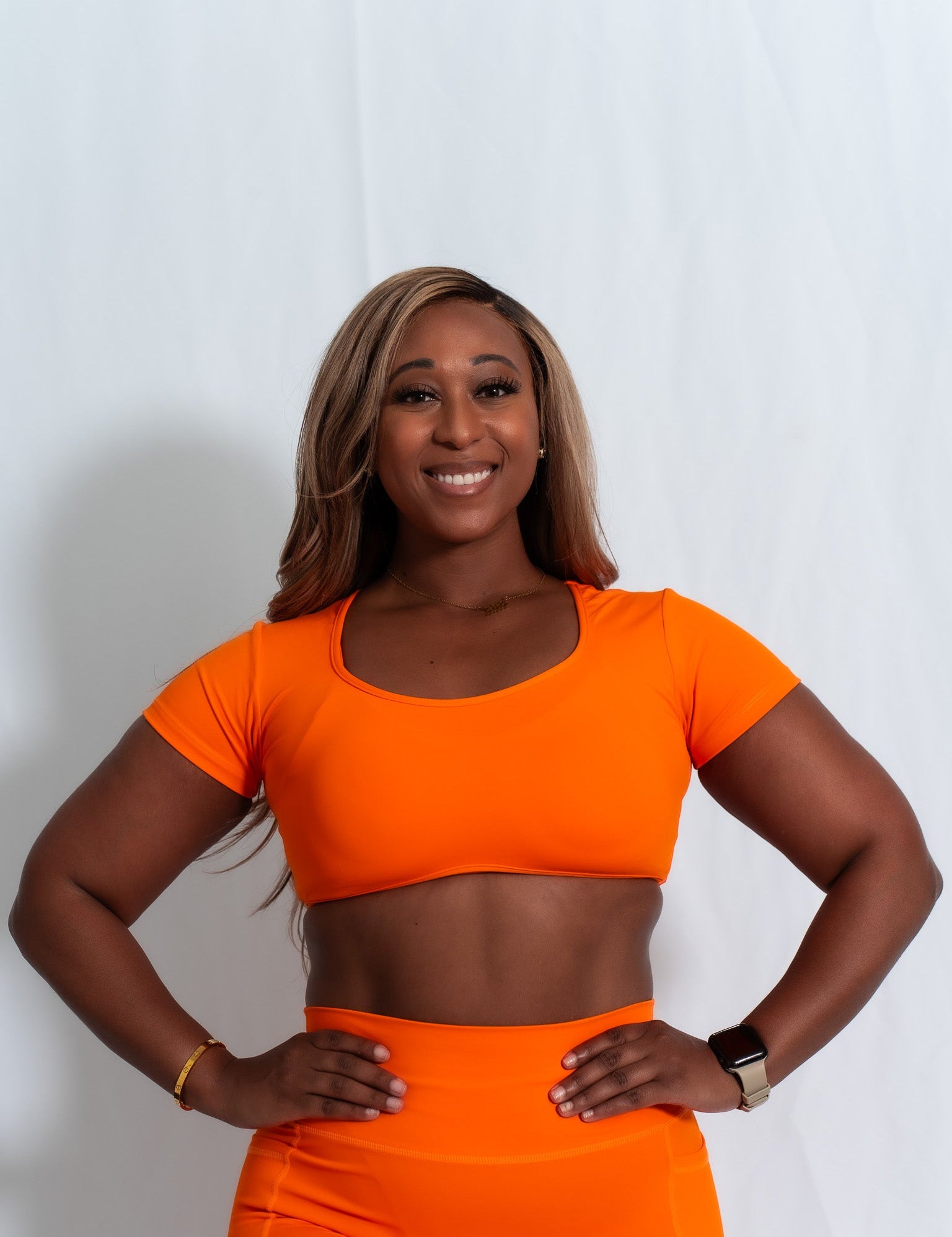 Resilient Fitted Short Sleeve Crop - Orange - VITAL APPAREL