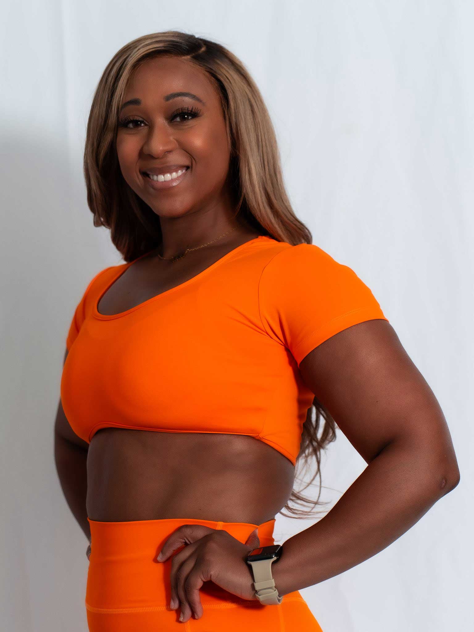 Resilient Fitted Short Sleeve Crop - Orange – VITAL APPAREL