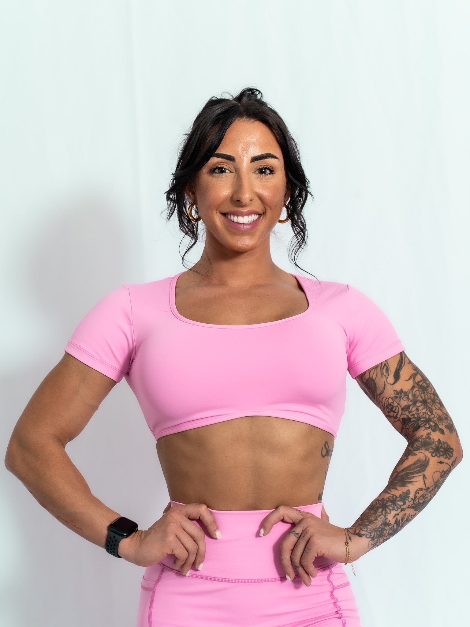 Resilient Fitted Short Sleeve Crop - Pastel Pink - VITAL APPAREL