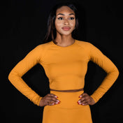 Resilient Long Sleeve Crop Top - Amber - VITAL APPAREL