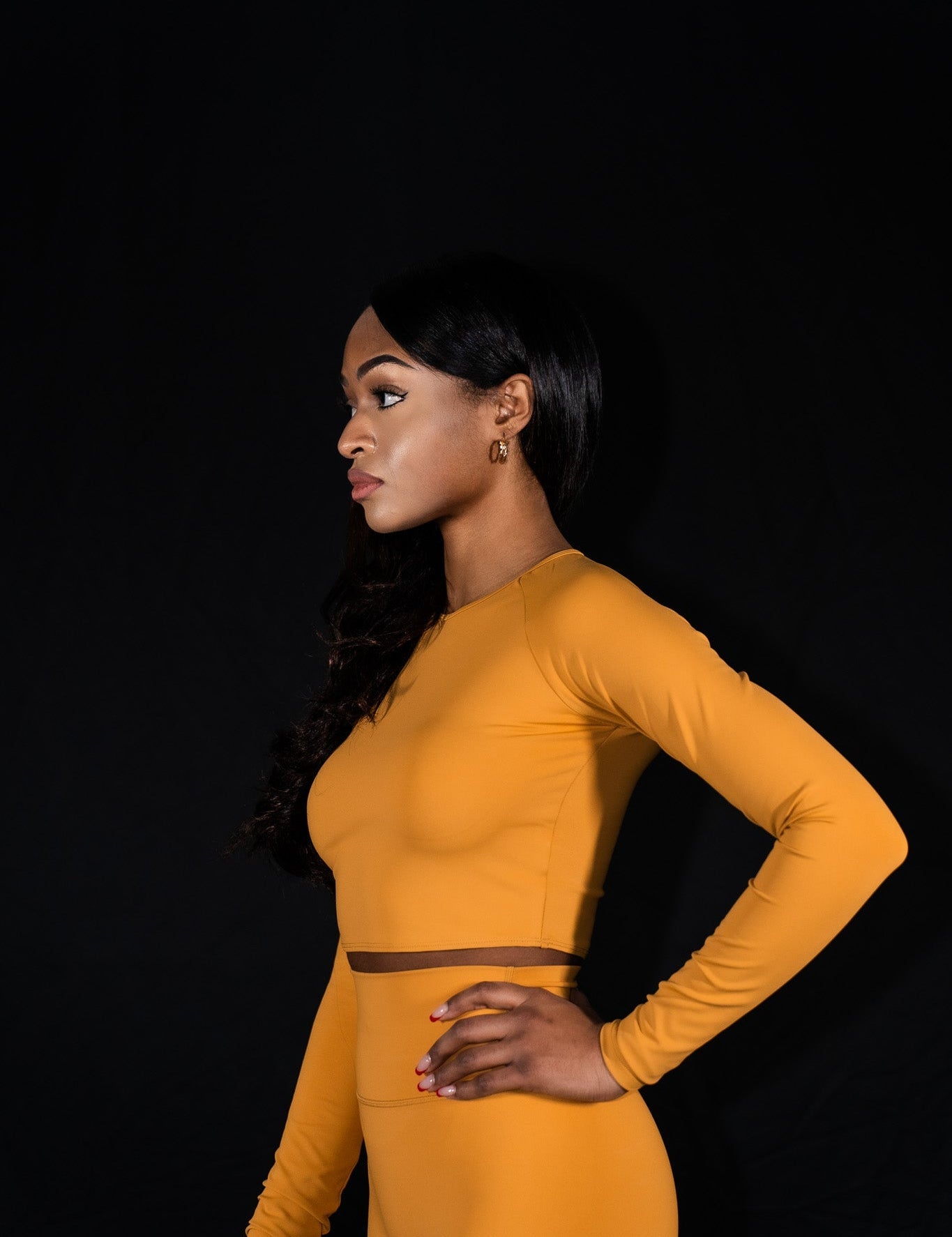 Resilient Long Sleeve Crop Top - Amber - VITAL APPAREL