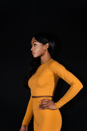 Resilient Long Sleeve Crop Top - Amber - VITAL APPAREL