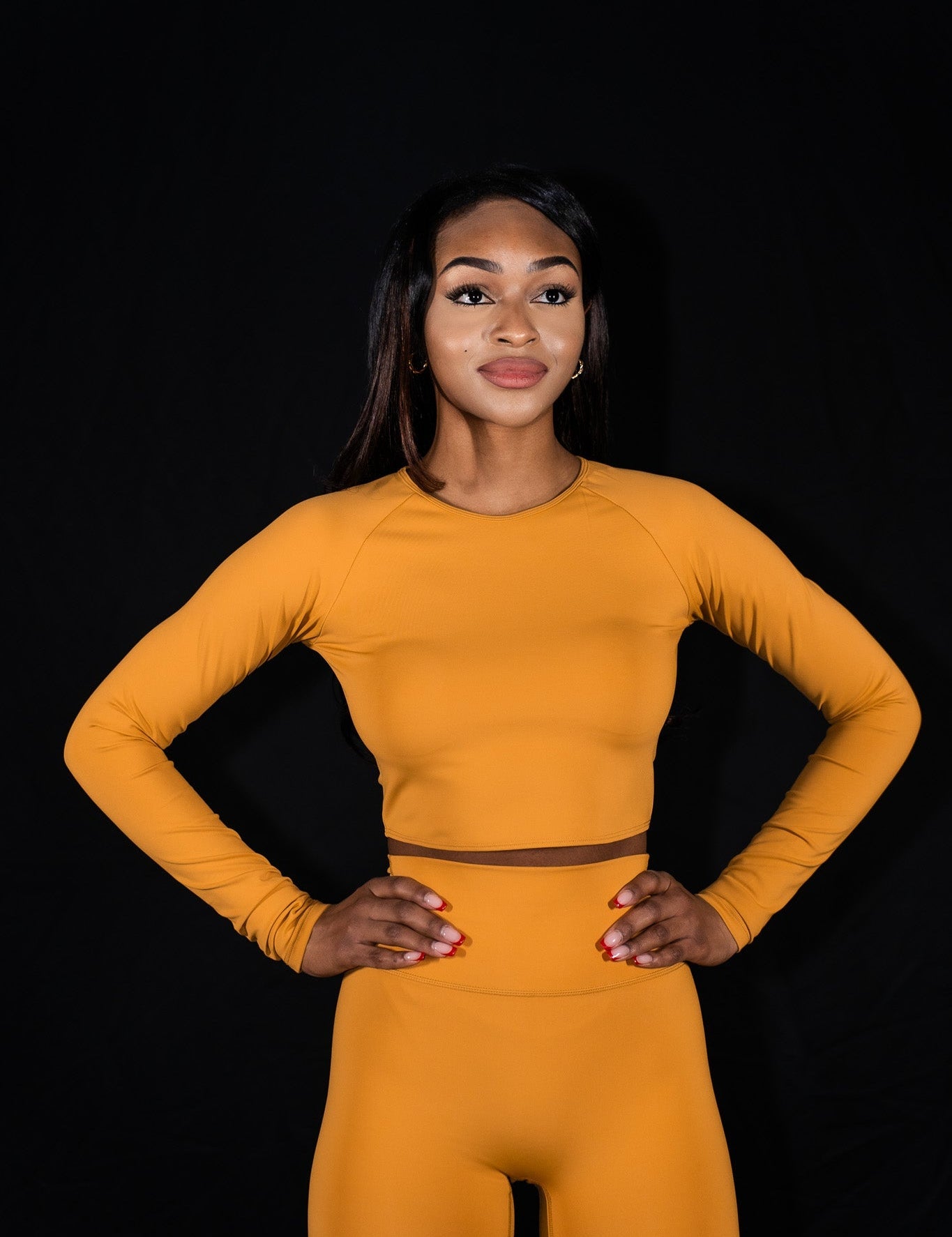 Resilient Long Sleeve Crop Top - Amber - VITAL APPAREL