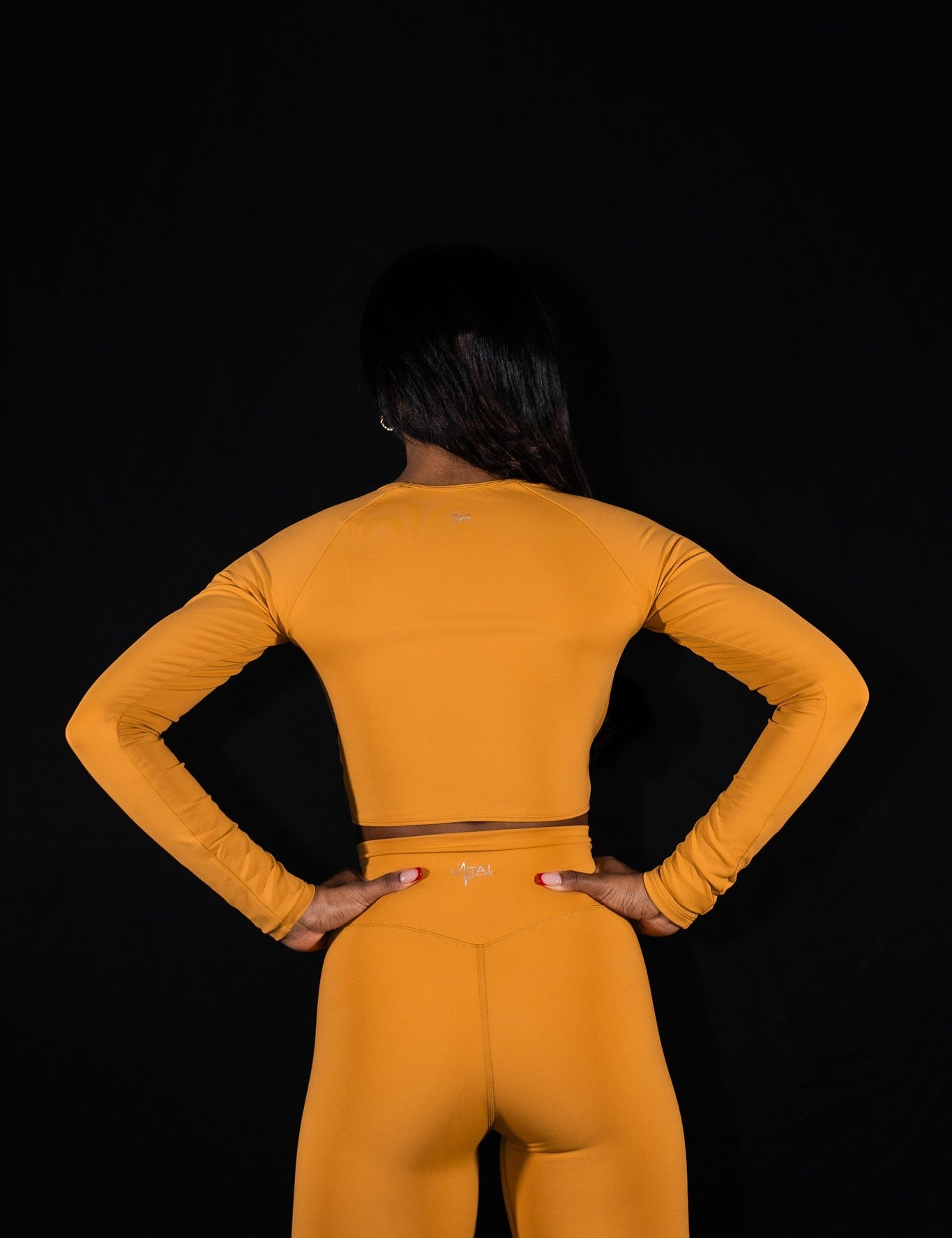 Resilient Long Sleeve Crop Top - Amber - VITAL APPAREL